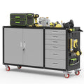 55"W Heavy Duty Rolling Workbench with Drawers and Storage,1000 LBS Capacity Work Bench with Lockable Cabinet &
