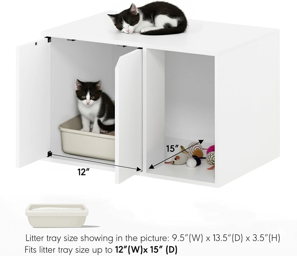 PELI 24" Wide Cat Litter Box Enclosure, Solid White