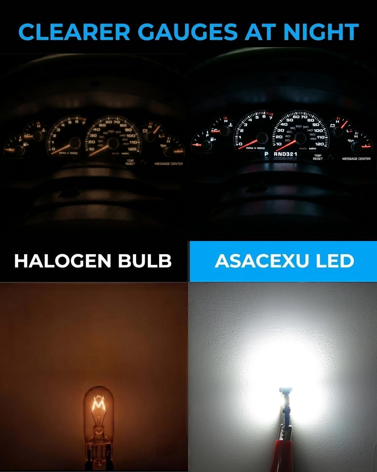 ASACEXU White LED Dash Bulb Light Kit for 2002-2005 Ford Explorer