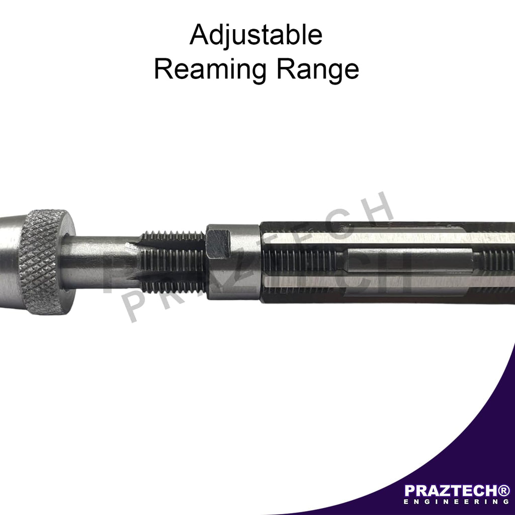 PRAZTECH Long Pilot HSS Blade Adjustable Expanding Hand Reamer | KINGPINS Ream | Repair Work | Workshop Tool DIY (H5 : 17/32" - 19/32" (13.5-15) mm)