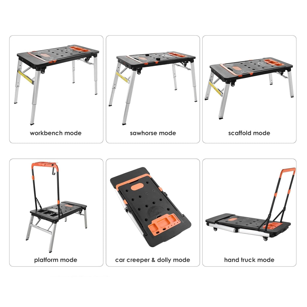 7in1 Multifunctional Portable Workbench,Worktable with Poweroutlet