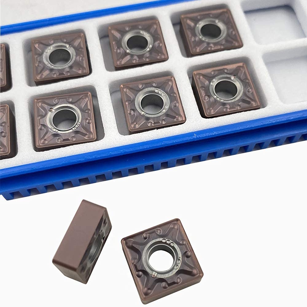 10PCS SNMG120408-MA Square Lathe Turning Carbide Inserts SNMG432-MA PVD Coated Turning Insert Used For Steel Stainless Iron Cast Iron For MSSNR/L Lathe Turning Tool Cut-off Holder (SNMG120408-MA MM25)