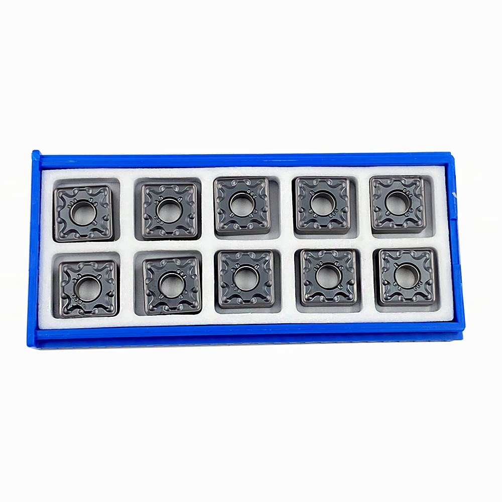 10PCS SNMG120412-MA Square Lathe Turning Carbide Inserts SNMG433 PVD Coated Turning Insert Used for Steel Stainless Iron Cast Iron for MSSNR/L Lathe Turning Tool Cut-Off Holder (SNMG120412-MA MM25)