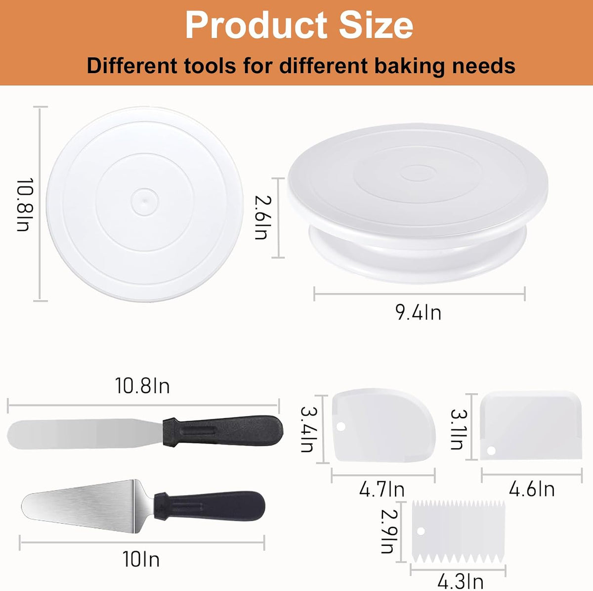 Cake Decorating Kit with Turntable Baking Supplies for Beginner Pros
