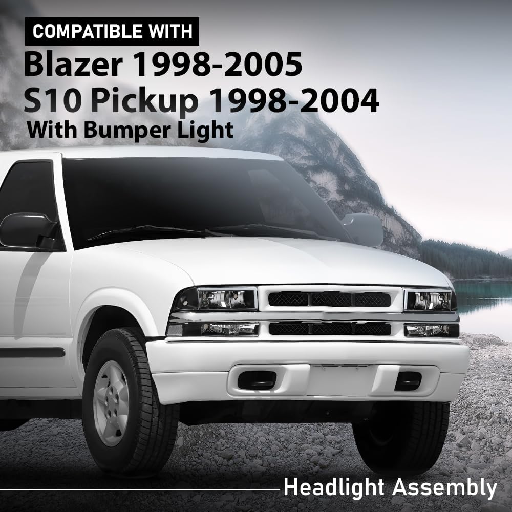 ALLGOOD LED Headlight Assembly Fit Chevy Blazer S10 1998‑2005