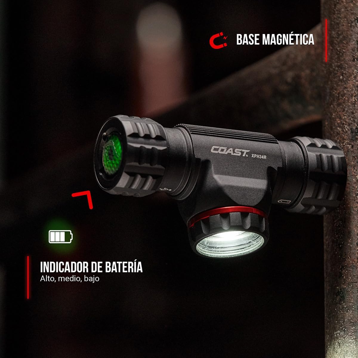 XPH34R 2700 Lumen USB-C Rechargeable-Dual Power LED Headlamp with Pure Beam Twist Focus and Magnetic Base