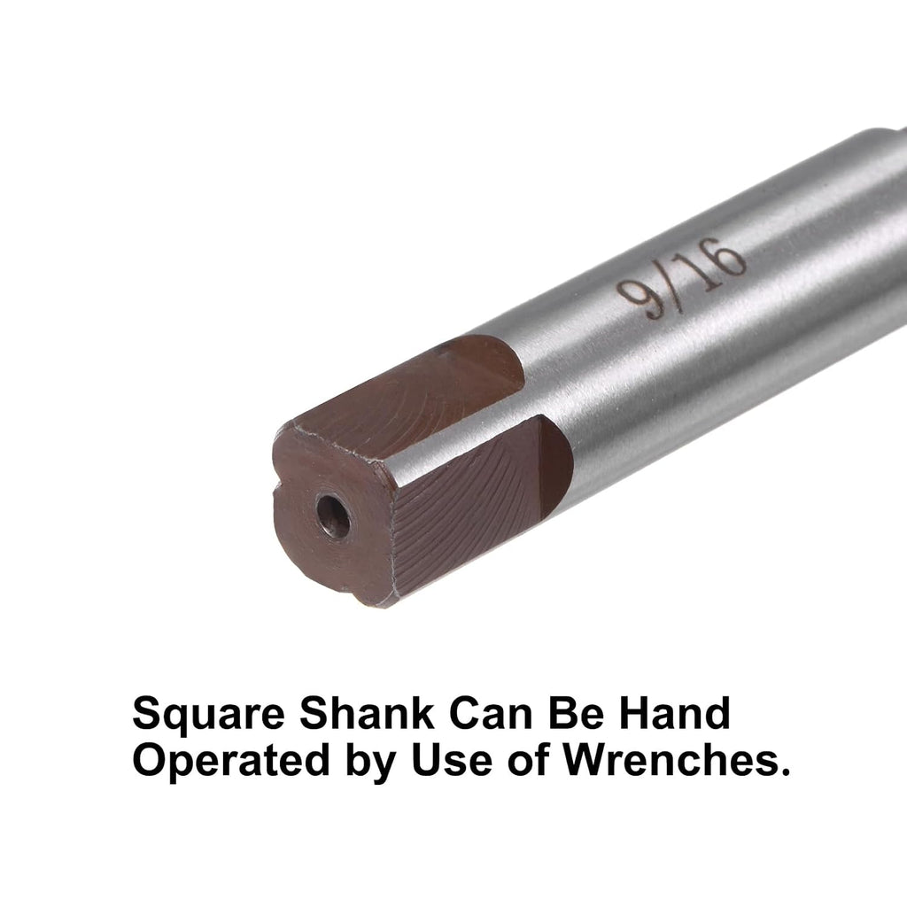 uxcell 9/16" Hand Reamer H8 Accuracy Alloy Tool Steel 6 Flutes Straight Shank Milling Cutter Tool