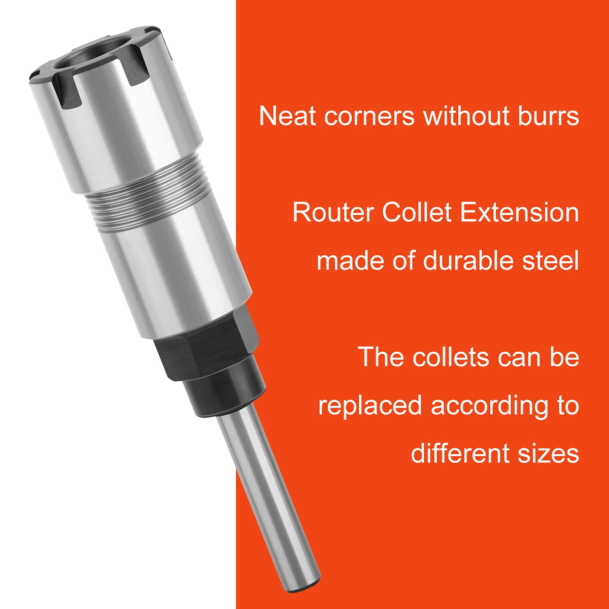 MEIGGTOOL 1/4 Inch Shank Router Bit Extension Collets ER16M Extender Chuck Converter Adapter, Convert 1/8-Inch & 1/4-Inch Shank Bits for Milling Lathe Tool Workholding and CNC Engraving Machine