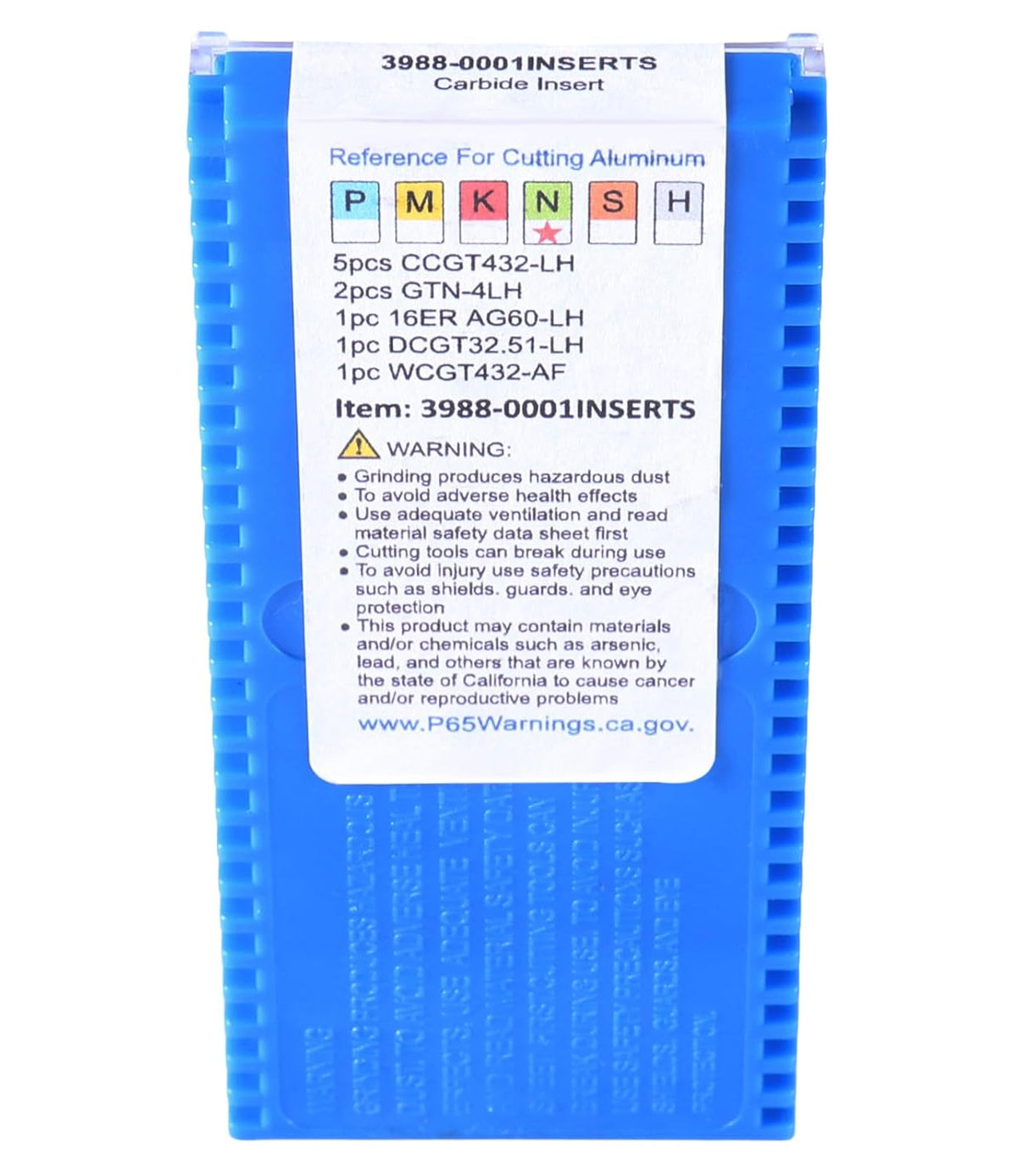 Accusize Carbide Insert Set for 1 in Turning Tool, 10 Pc, for Aluminum