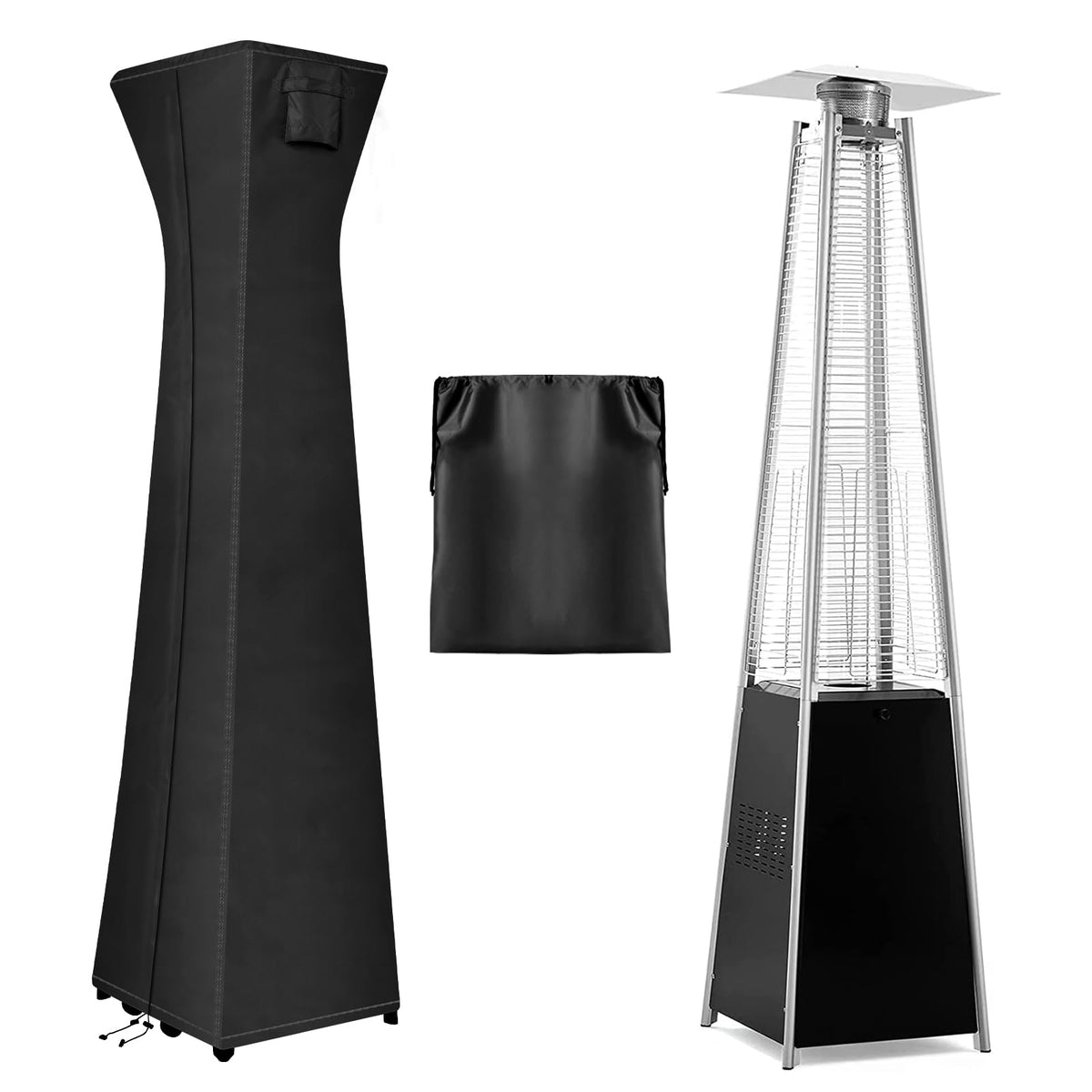 Waterproof Patio Heater Covers with Zipper and Storage Bag