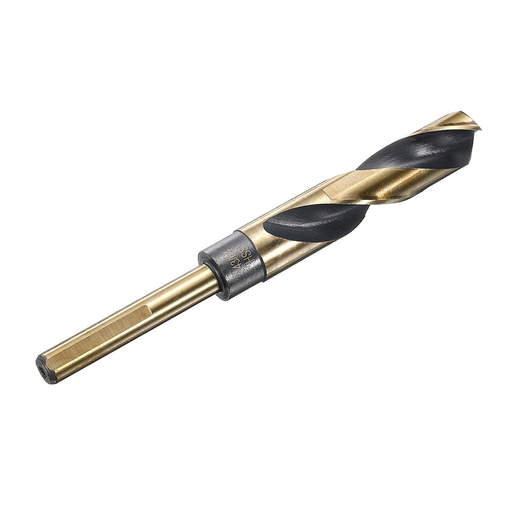 HARFINGTON Twist Drill Bit 43/64" Dia High-Speed Steel 4341 Metric Drill Bits 5.9" Overall Length with Black & Gold Oxide Coating for Drilling Hard Metals, Stainless Steel, Alloy Steel