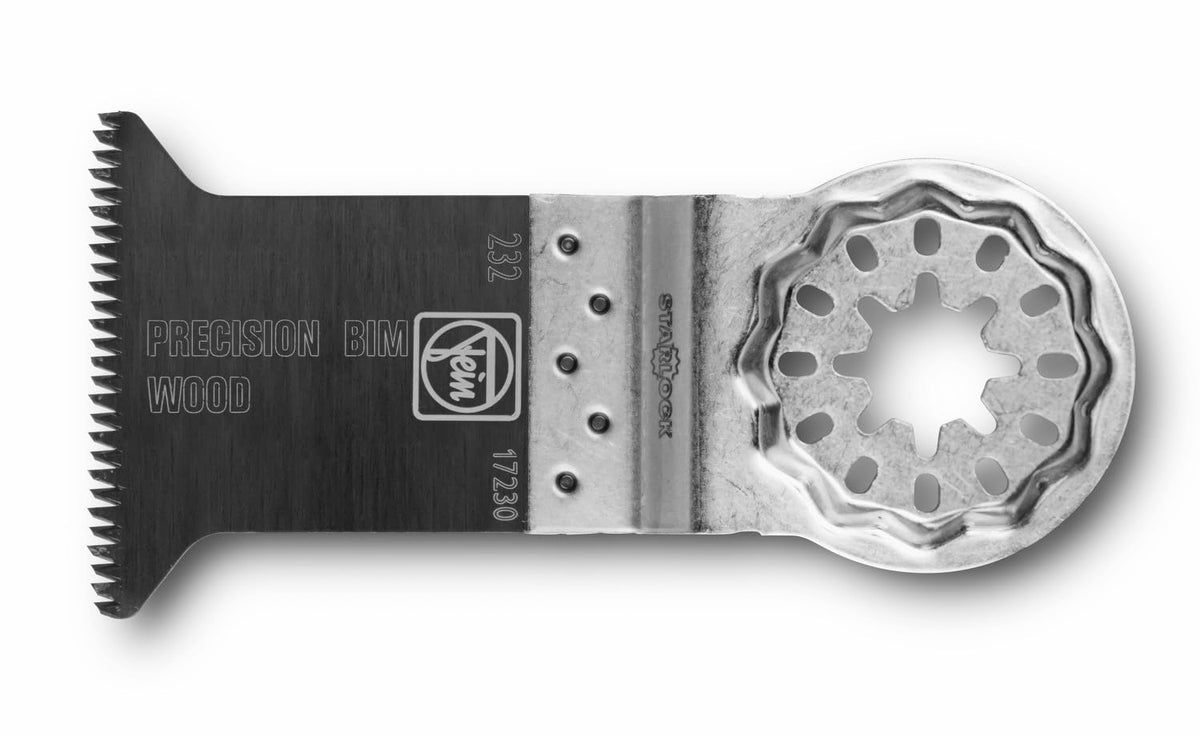 FEIN BIM E-Cut Precision Cutting Blade, Pack 1 pc., Width 50 mm, Length 50 mm, Starlock Attachment, Bimetal Saw Blade with Japanese Teeth in Two Rows