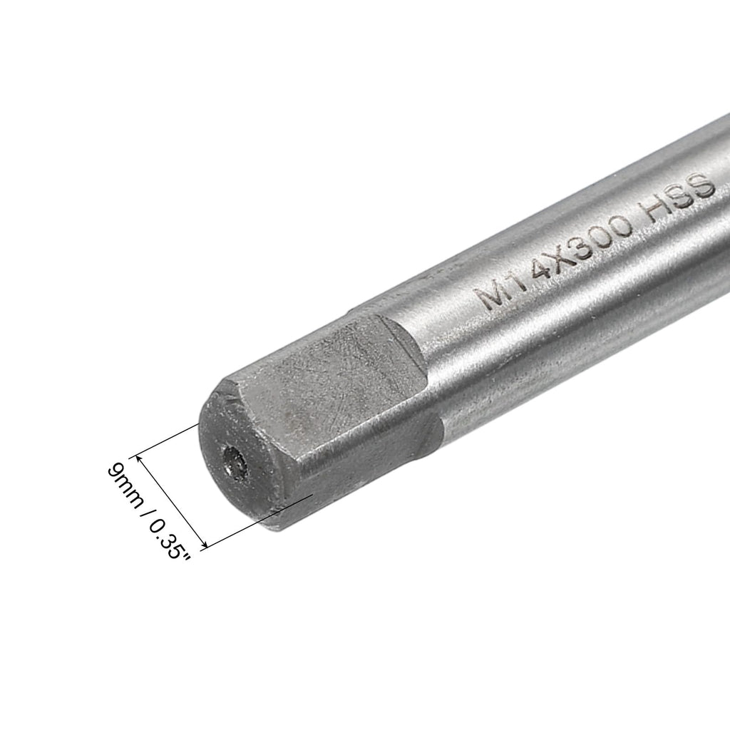 uxcell Metric Thread Tap M14 x 2 H2 300mm Extra Long Straight Flute