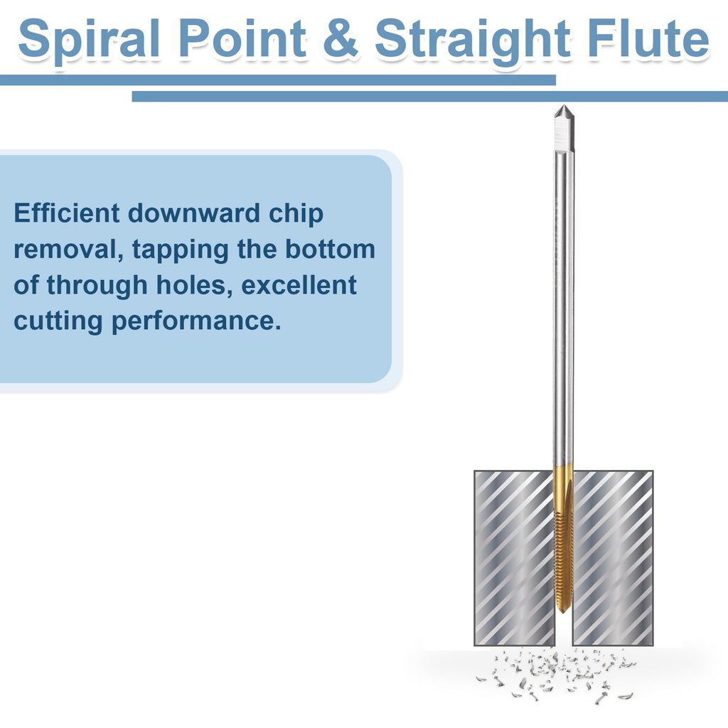 uxcell 2pcs Straight Flute Thread Taps Metric M4 x 0.7 H2 100mm Extra Long Machine Threading Tap Bit Screw Tapping Repair Tool, Titanium Coated M35 Cobalt High-Speed Steel