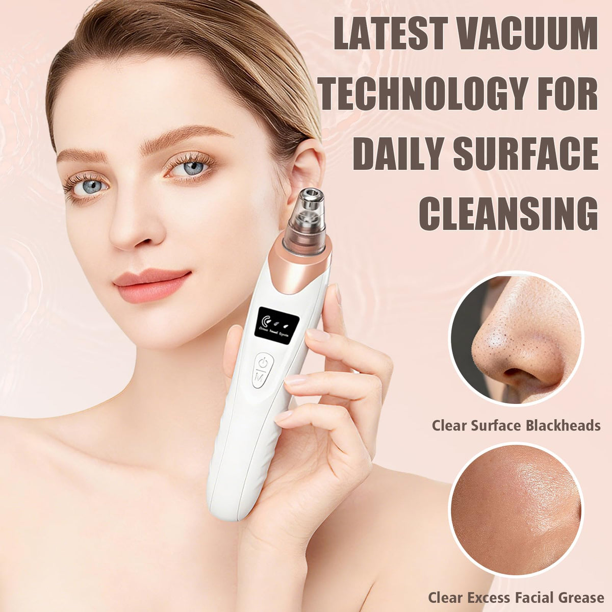 Blackhead Remover Pore Vacuum,Facial Pore Cleaner Blackhead Vacuum (Gold)