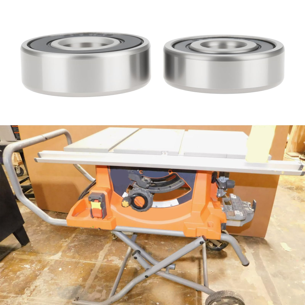 ECSiNG 2 Pcs Table Saw Motor Armature Bearing 6200RS 6201RS Compatible with Ridgid R4513