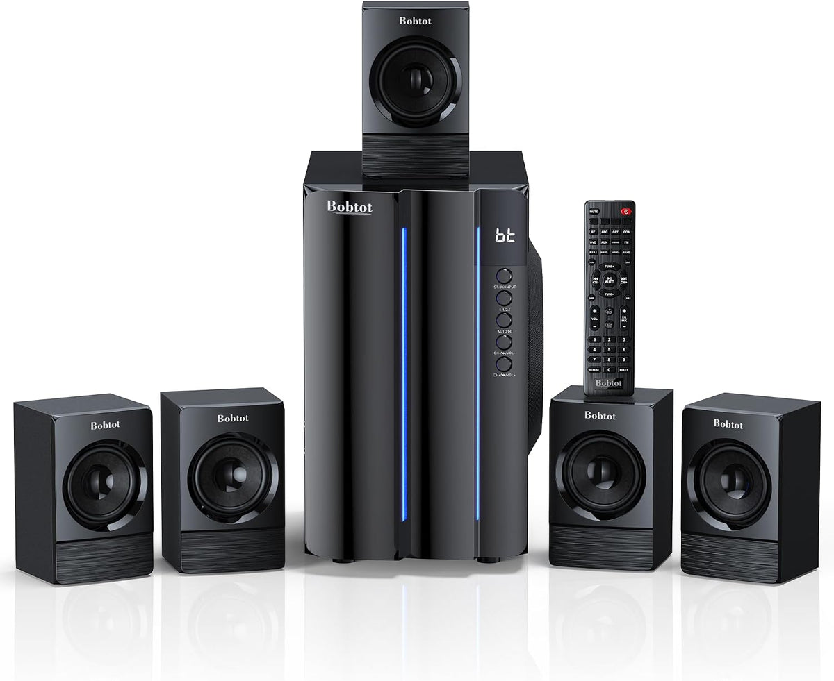 Home Theater Surround Sound System for TV, 6.5" Subwoofer 800W Peak | Deep Bass 5.1 Wired Satellite Speakers Audio