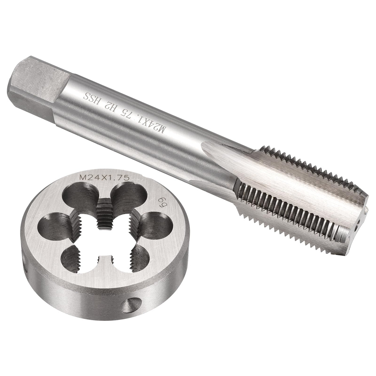 Workkyma M24x1.75 Tap and Die Set Metric M2 HSS Right Hand Threading Tool