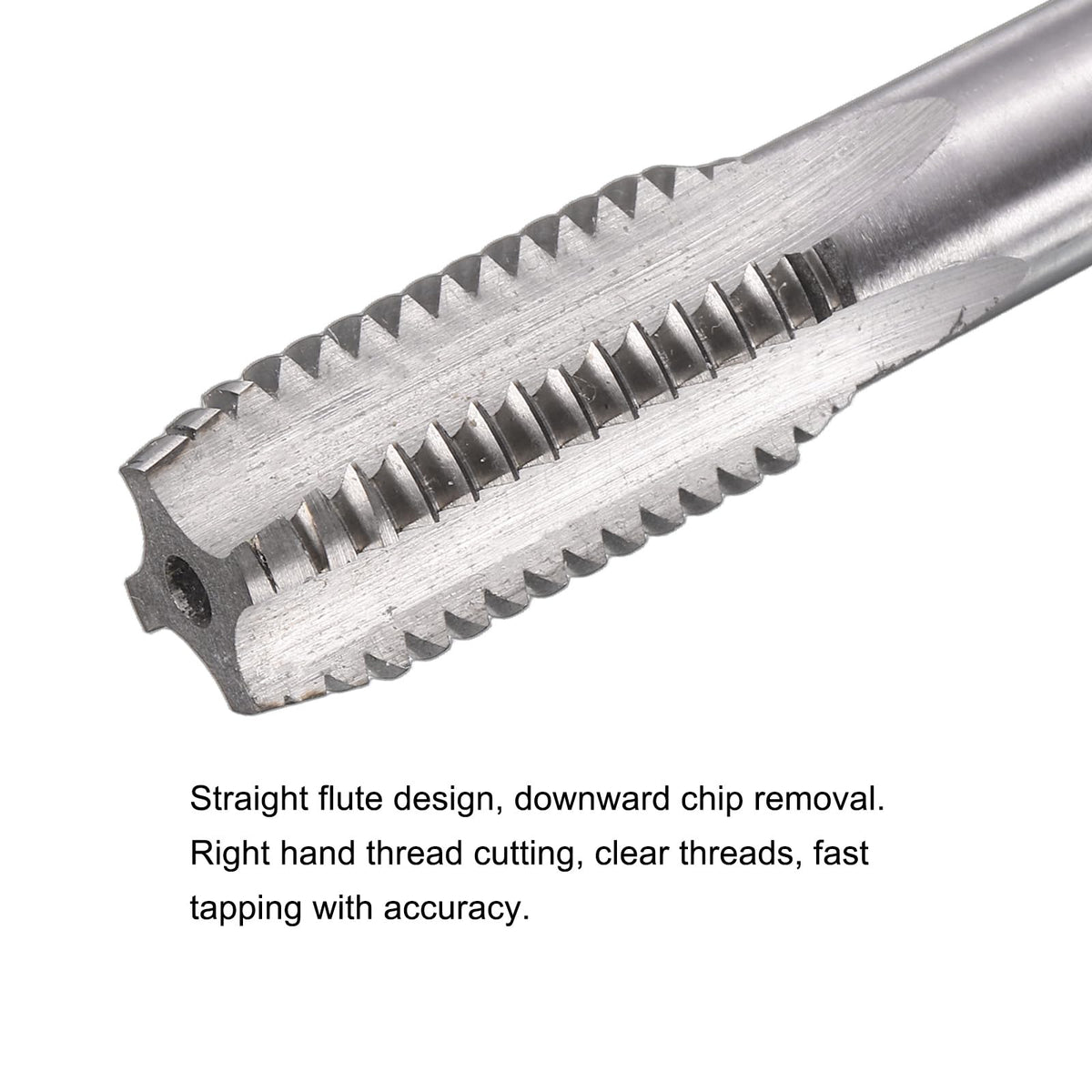 uxcell Thread Milling Taps, 5/8-11 UNC High Speed Steel 6542 (HSS6542) 3 Straight Flutes Machine Screw Thread Threading Tap, 6" Length (Extra Long）