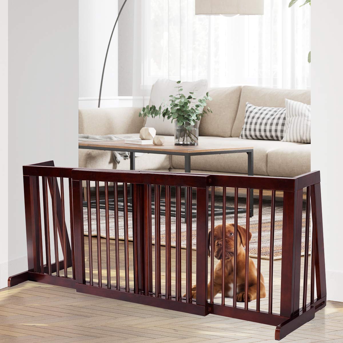 Extra-Wide Retractable Indoor Mesh Pet & Child Safety Gate with One-Hand Safety Lock for Wide Openings, Patios & Stairways