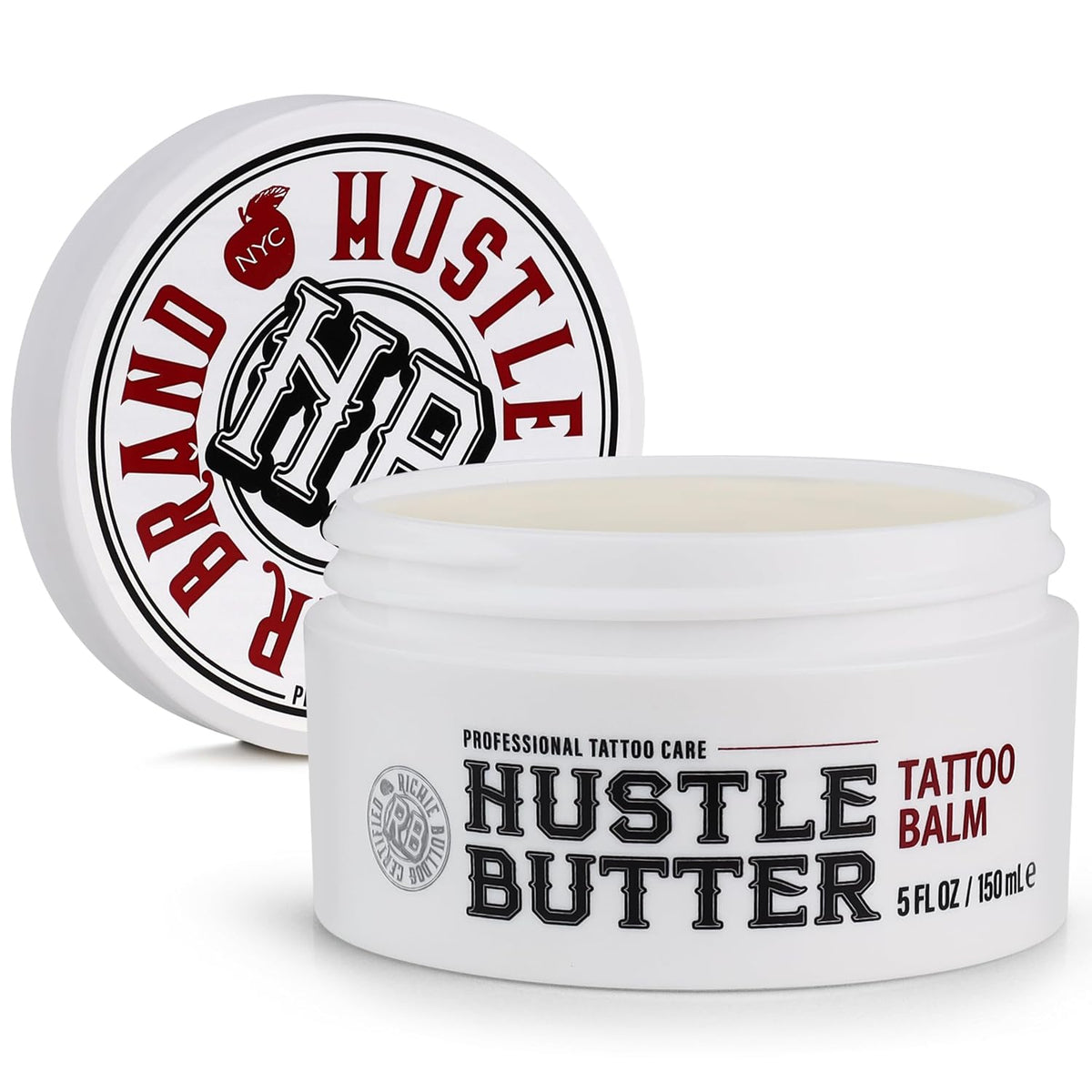 Hustle Butter Tattoo Aftercare 5oz Tattoo Balm, Heals + Protects New Tattoos and Rejuvenates Older Tattoos - 100%