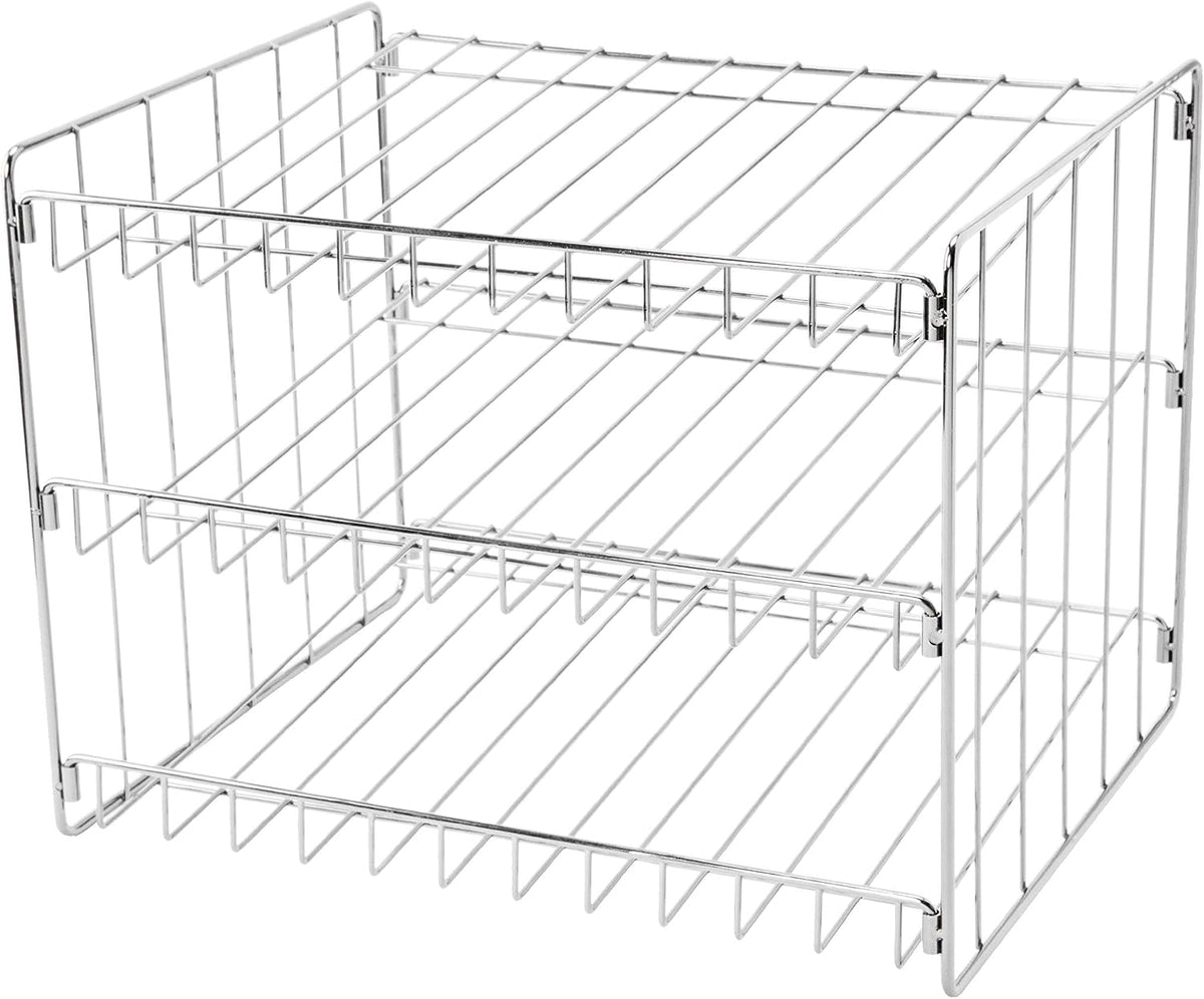 3 Tier Can Organizer | Chrome Steel Canned Food Storage Rack | Holds 36 Cans | Space-Saving Pantry & Cabinet Storage