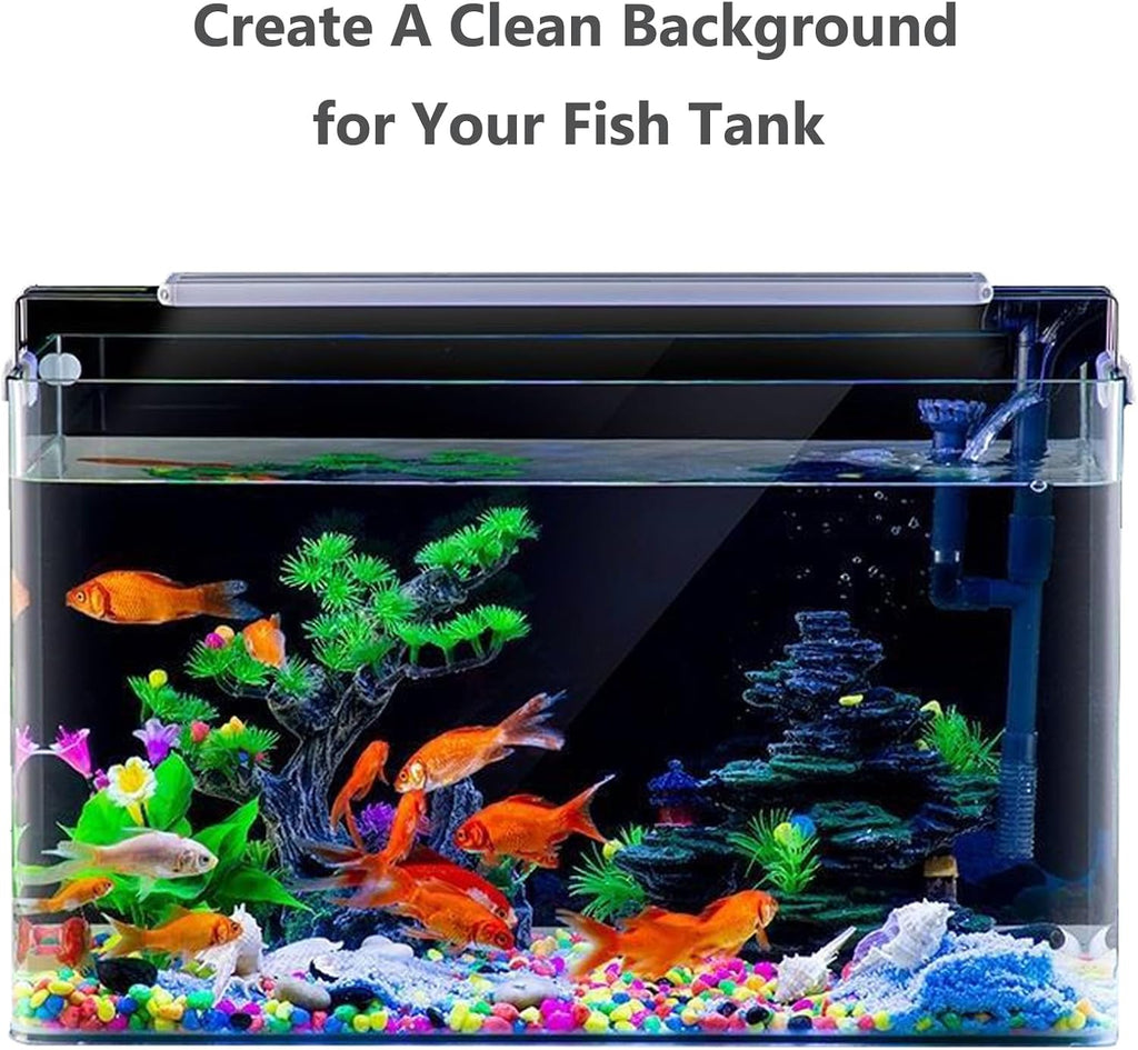 Black Aquarium Background Fish Tank Film, Static Cling, 23.6 x 11.8 in