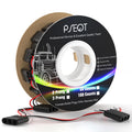 PSEQT 50 Counts 3 Prong Wire Harness Roll Female Bullet Plugs, 18 AWG Continuous Wire Harness 7" Spacing on Lead for LED Side Tail Clearance Marker Lights for Trailer Truck Bus ATV Van