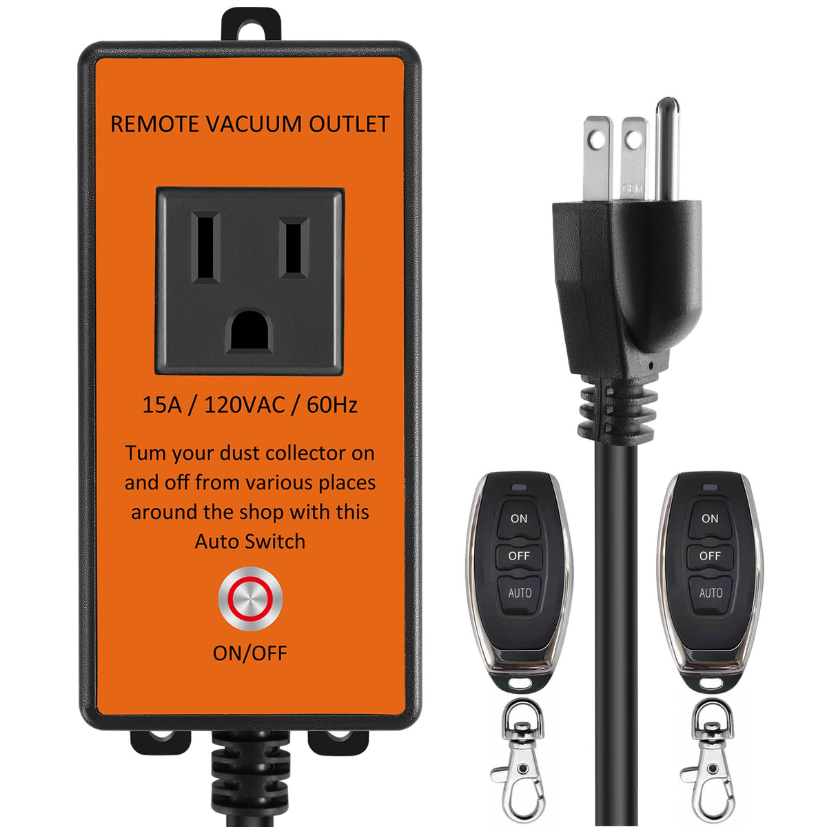 Automatic Remote Vacuum Outlet with 2 Remote Controls