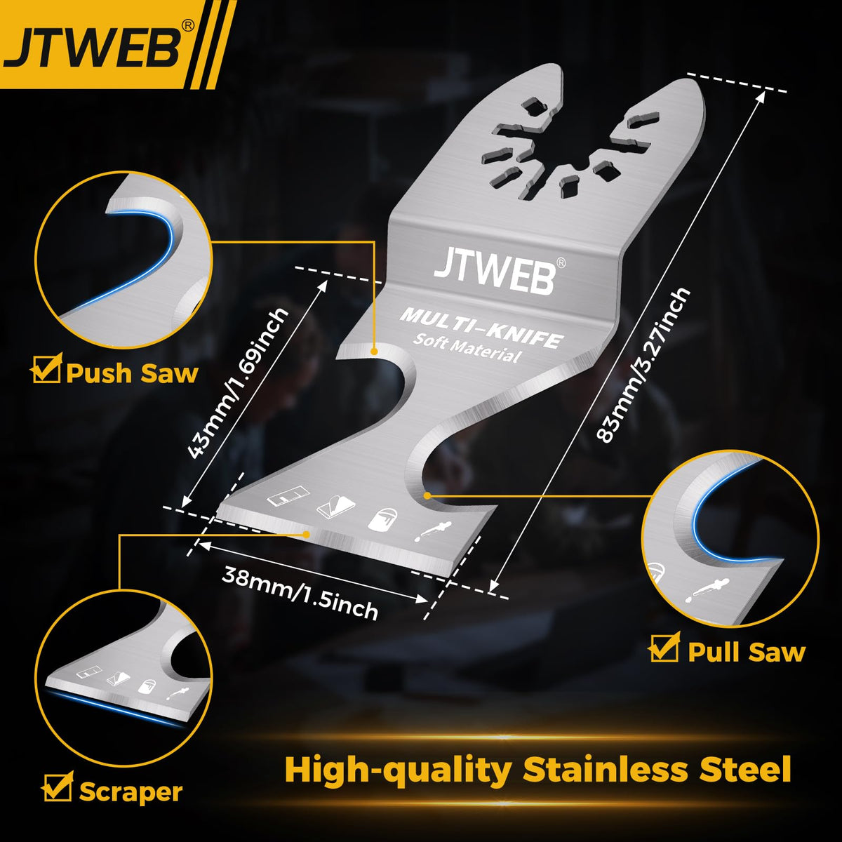 Oscillating Multi Tool Hook Knife Blade Scraper, 10PCS Asphalt Shingle Cutter Tool for Cutting Soft Materials