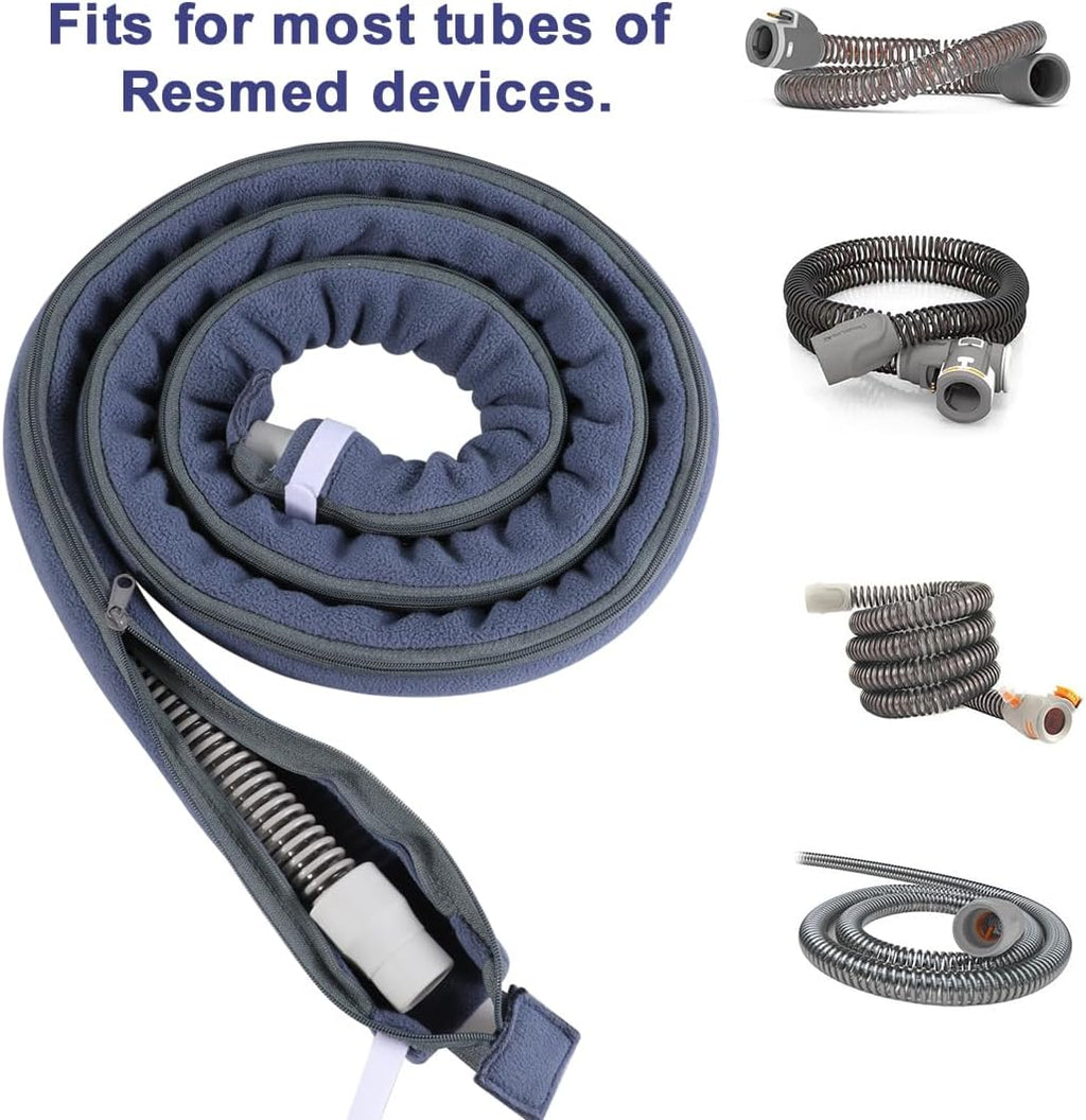 CPAP Hose Cover 6.3ft Full Length Zipper Compatible with ResMed CPAP Tube Cover Sleeve Wrap Reduces Condensation Noise Cat Proof