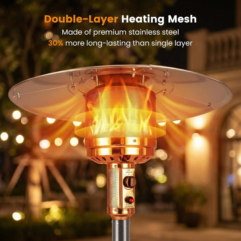 50,000 BTU Propane Patio Heater with Easy Ignition, Gray