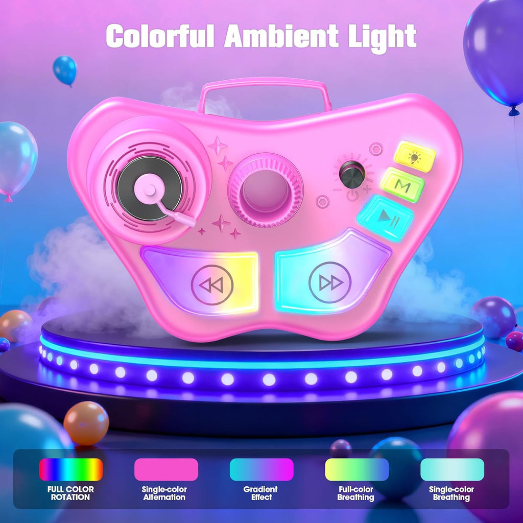Kids Stand Karaoke Machine Toys for 3 4 5 6 7 8 Year Old Girls Gift, Kid Rechargeable Microphone Toddler Birthday