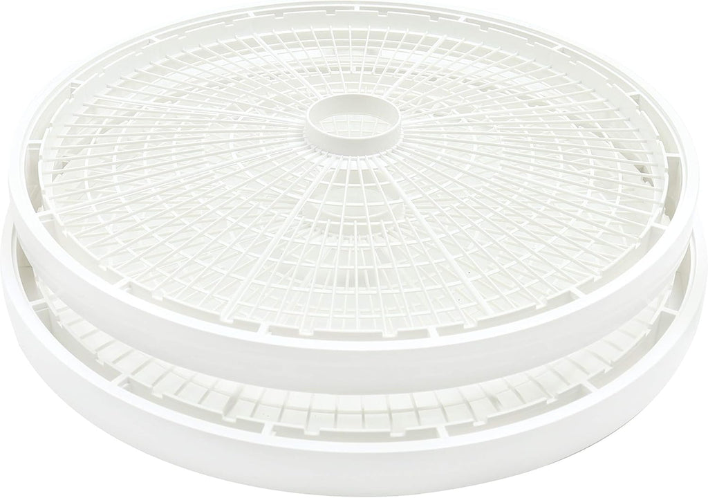 TR-2 White Plastic Round 15 1/2" Add-A-Trays to fit NESCO 1000 Series Food Dehydrators 2 Pack