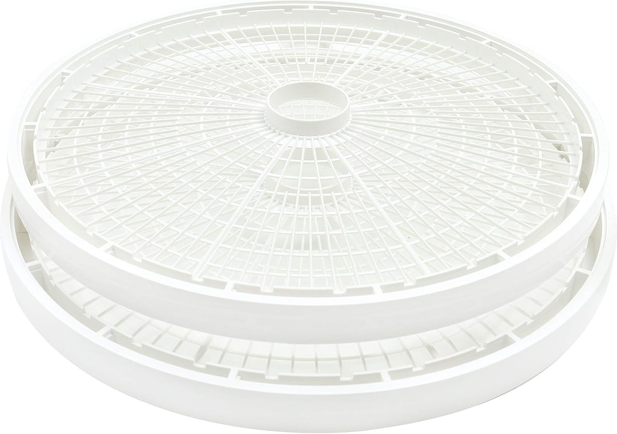 TR-2 White Plastic Round 15 1/2" Add-A-Trays to fit NESCO 1000 Series Food Dehydrators 2 Pack