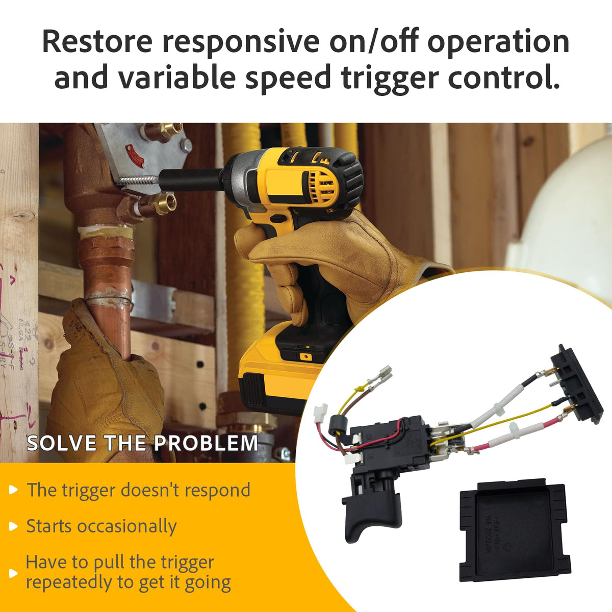 N860998 Trigger Switch Fits for DeWALT 20V DCF880 DCF883 DCF885 series﻿
