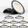 Lightdot 240W LED High Bay Lights, 8Pack Plug & Play UFO Lights for Garage