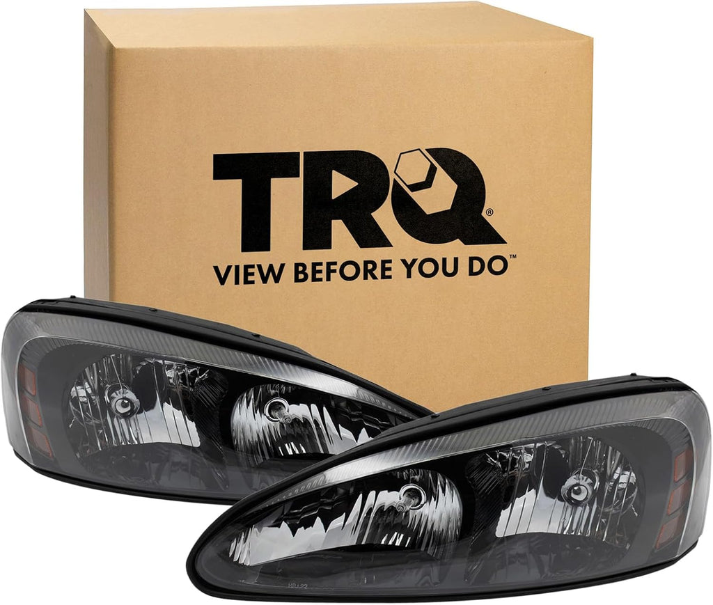 TRQ Driver and Passenger Side Headlight Assembly Set Halogen
