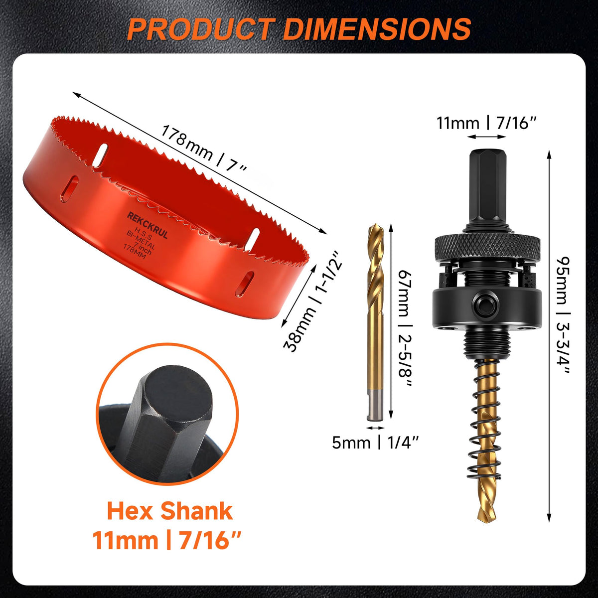 (178mm | 7 Inch) HSS M42 with 8% Cobalt Bi-Metal Hole Saw