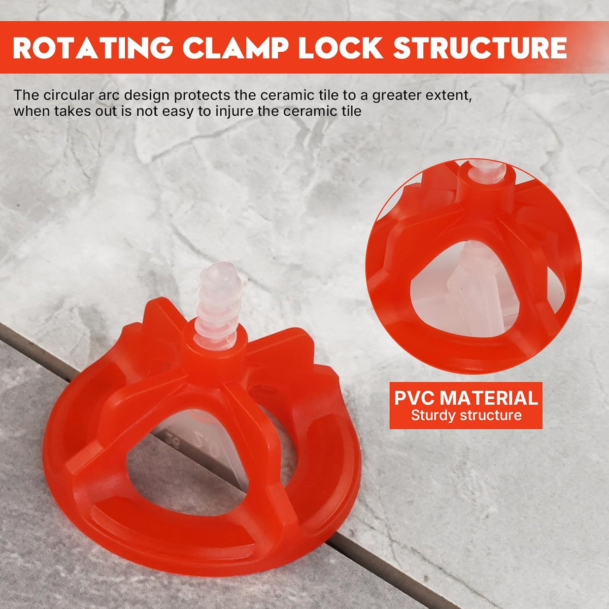 Tile Leveling System 1/8 Inch, 300 Tile Spacers and 100 Red Cap