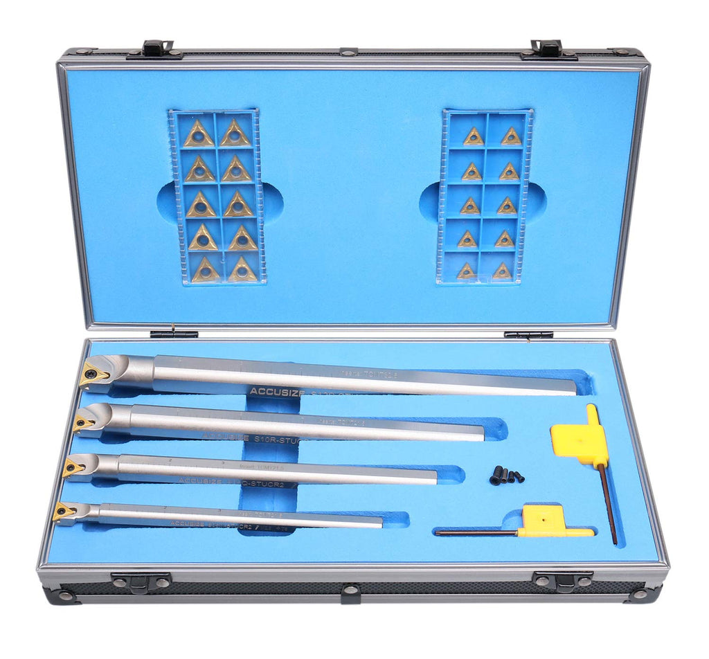 Accusize Right Hand STUCR Indexable Boring Bar Set with 20 TCMT Inserts