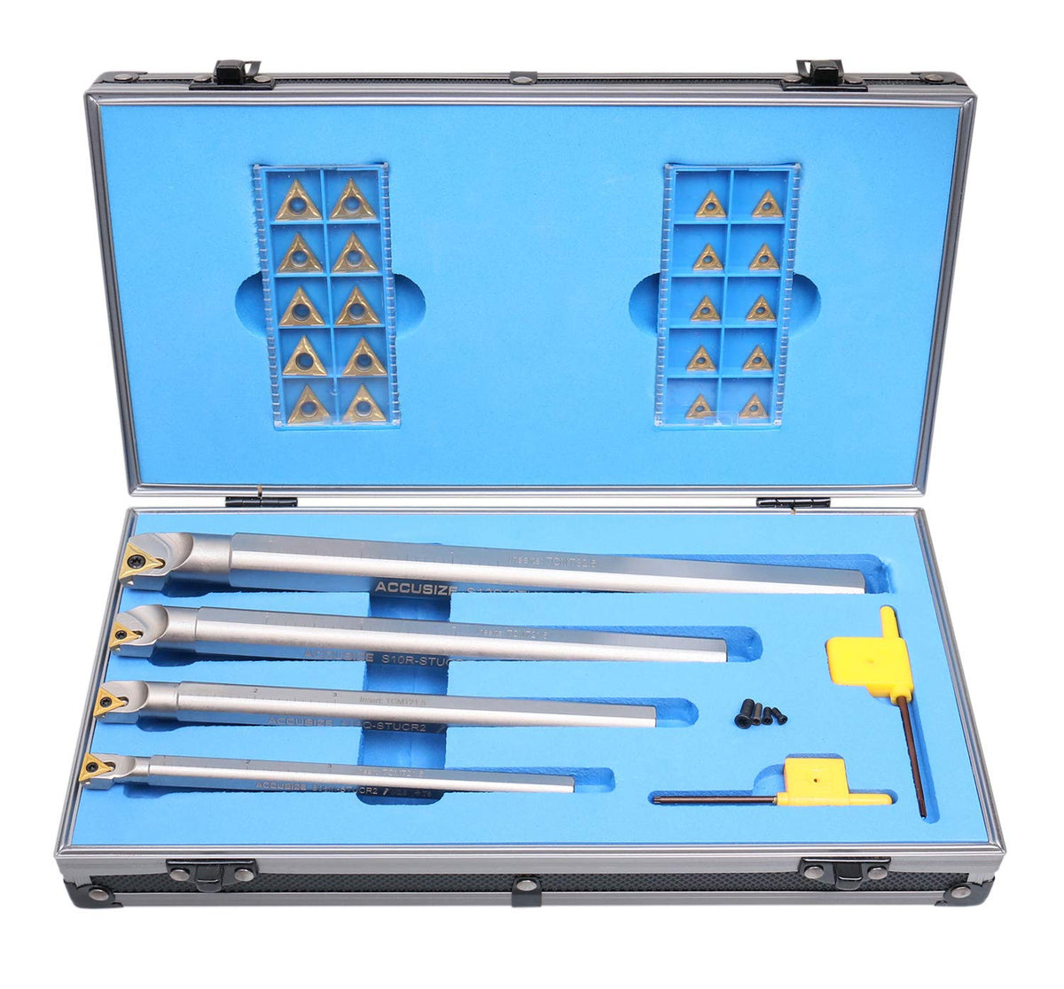 Accusize Right Hand STUCR Indexable Boring Bar Set with 20 TCMT Inserts
