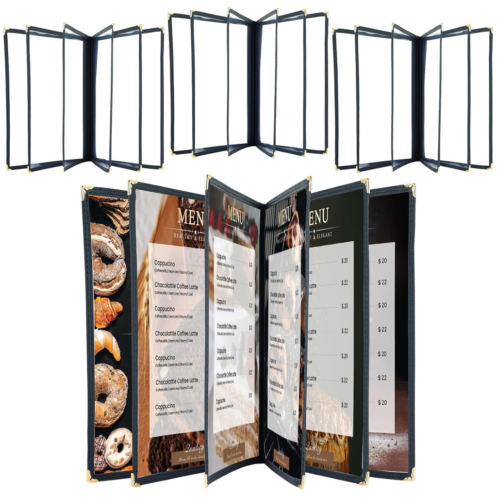 Menu Covers 8.5 x 11 Inch, 6 Page 12 View 4 Pack