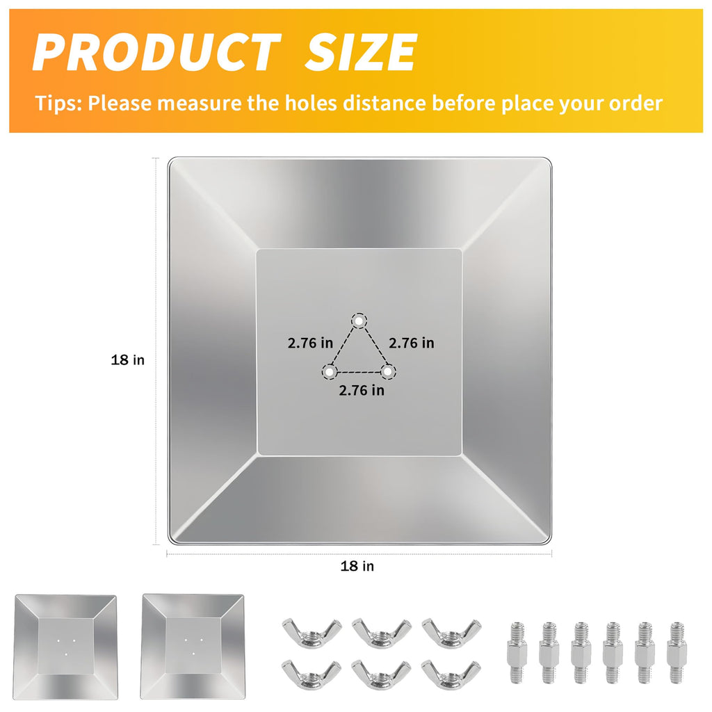 2-Pack Patio Heater Reflector Shield, Aluminum Replacement