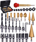 SHITIME 34 Pack Woodworking Chamfer Drill Bit Set with Countersink Bits