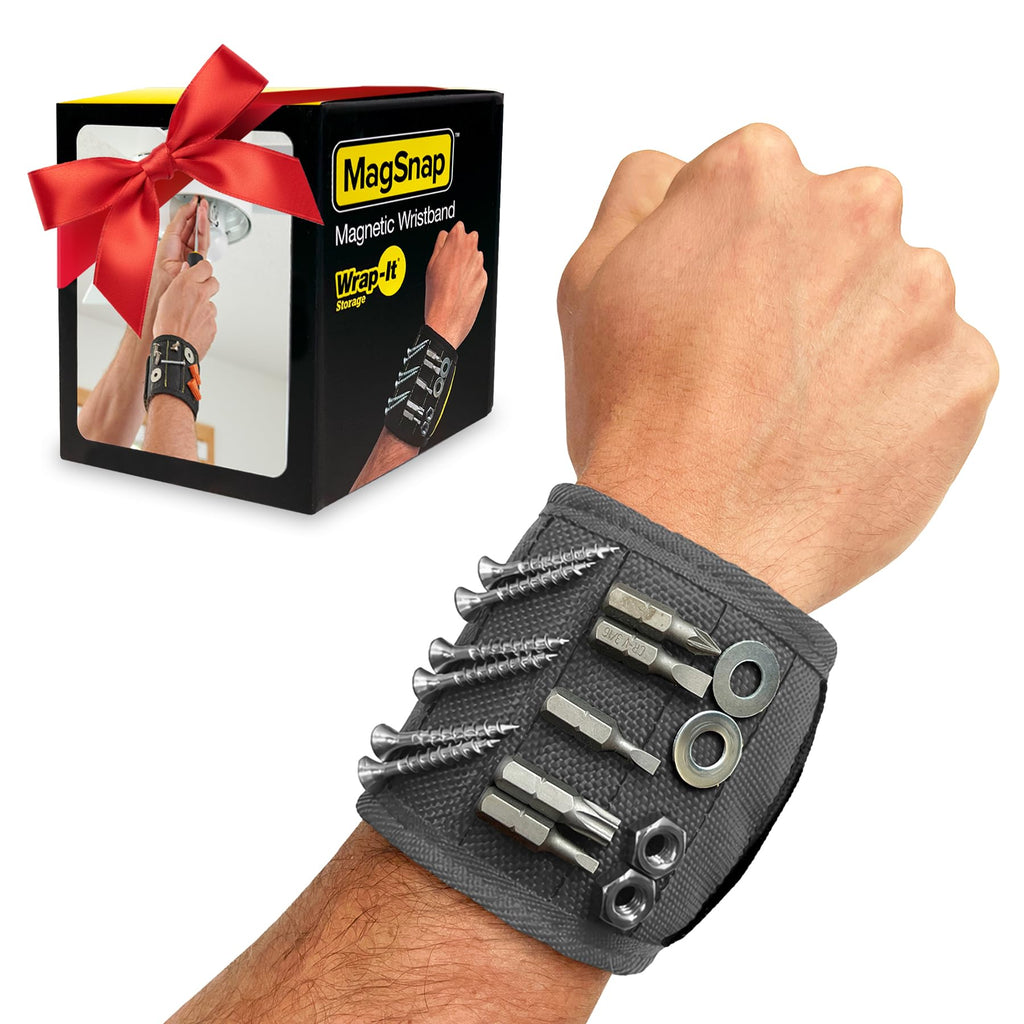 MagSnap Magnetic Wristband by Wrap-It Storage - Graphite Gray