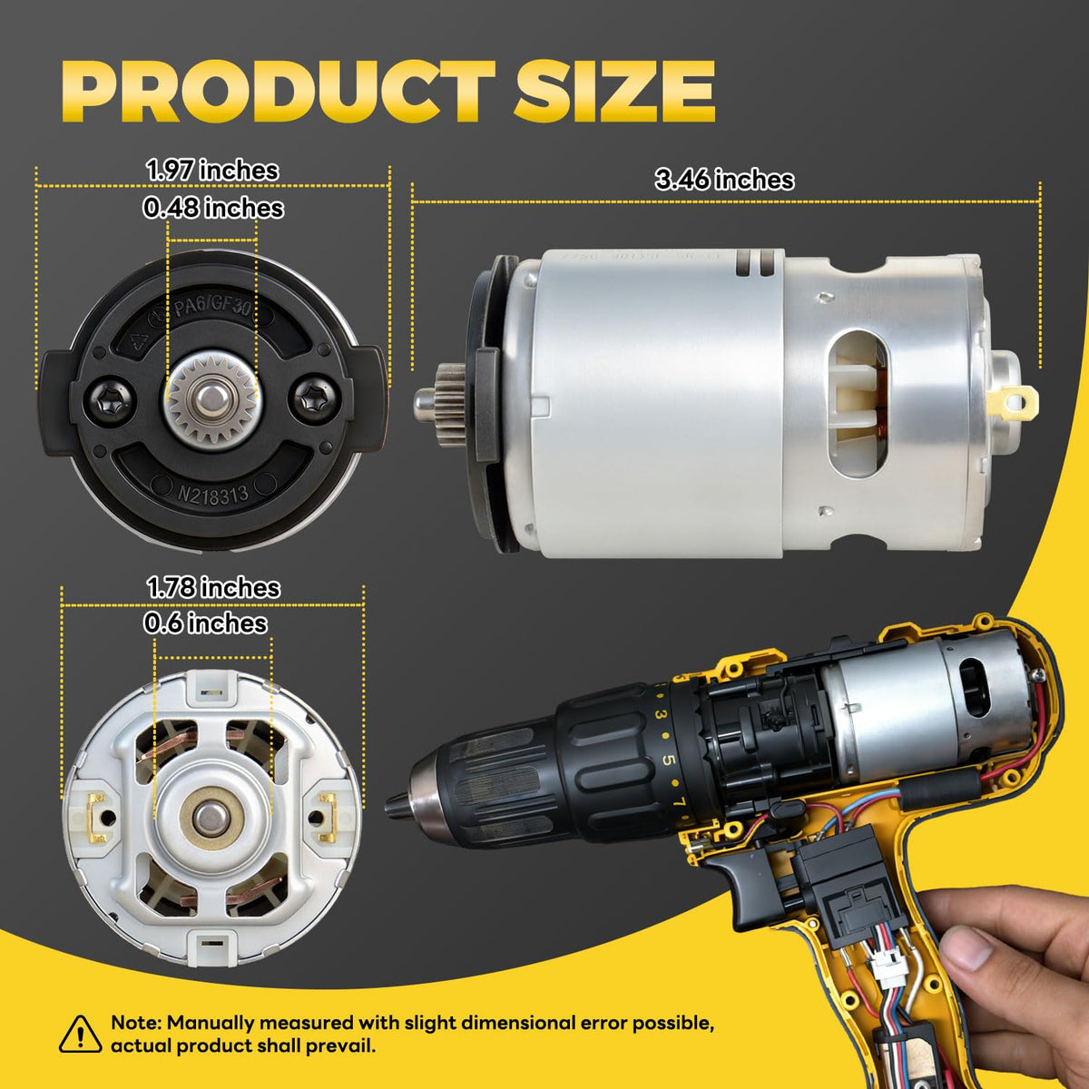 N376649 N279939 Upgraded Drill Motor for DeWalt DCD771 DCD776 Series