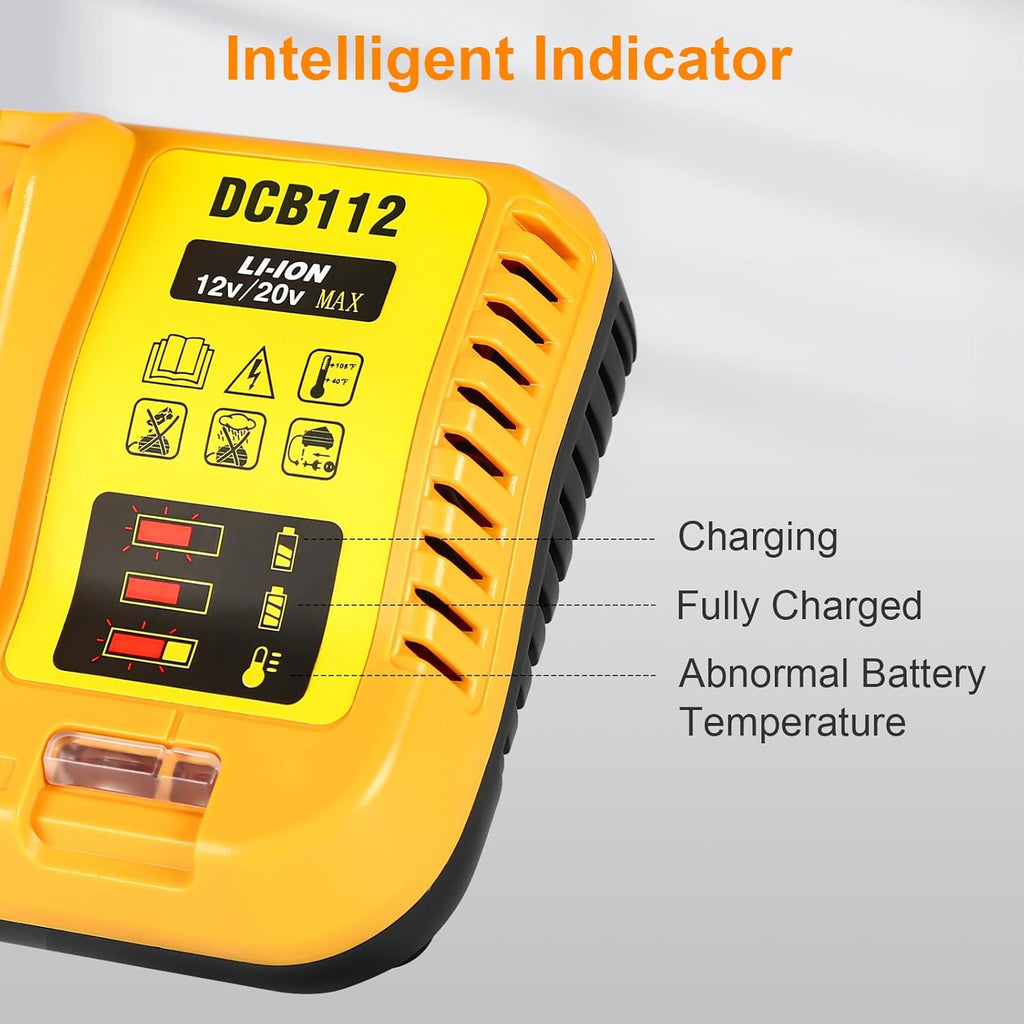 Lenoya DCB112 12V/20V Max Battery Charger Replacement for Dewalt