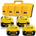 4PC 12.0Ah Extended Runtime Replacement for Dewalt 20V Battery and Charger