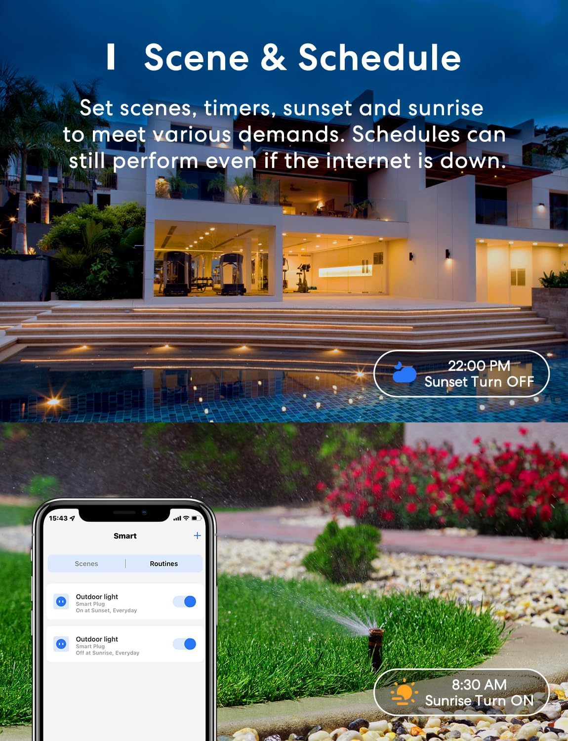 Outdoor Smart Plug Compatible with HomeKit, Alexa and SmartThings | Work with Google and Siri, Waterproof Outdoor